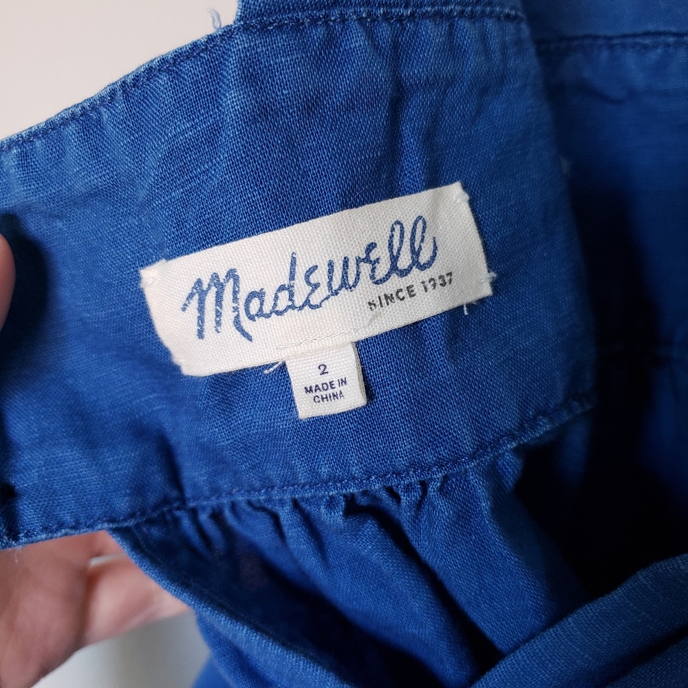 Relisted Madewell chambray denim crop top with cross stitch straps size 2 - Picture 4 of 4